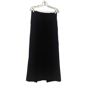 Zara Womens Pants Trousers XS Black Flat Front Wide Leg Stretchy Polyester NWOT